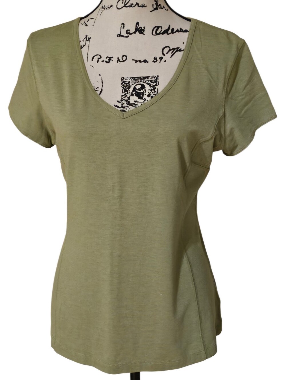 Apt. 9 Women's V-Neck Short Sleeve Tee - Olive Green